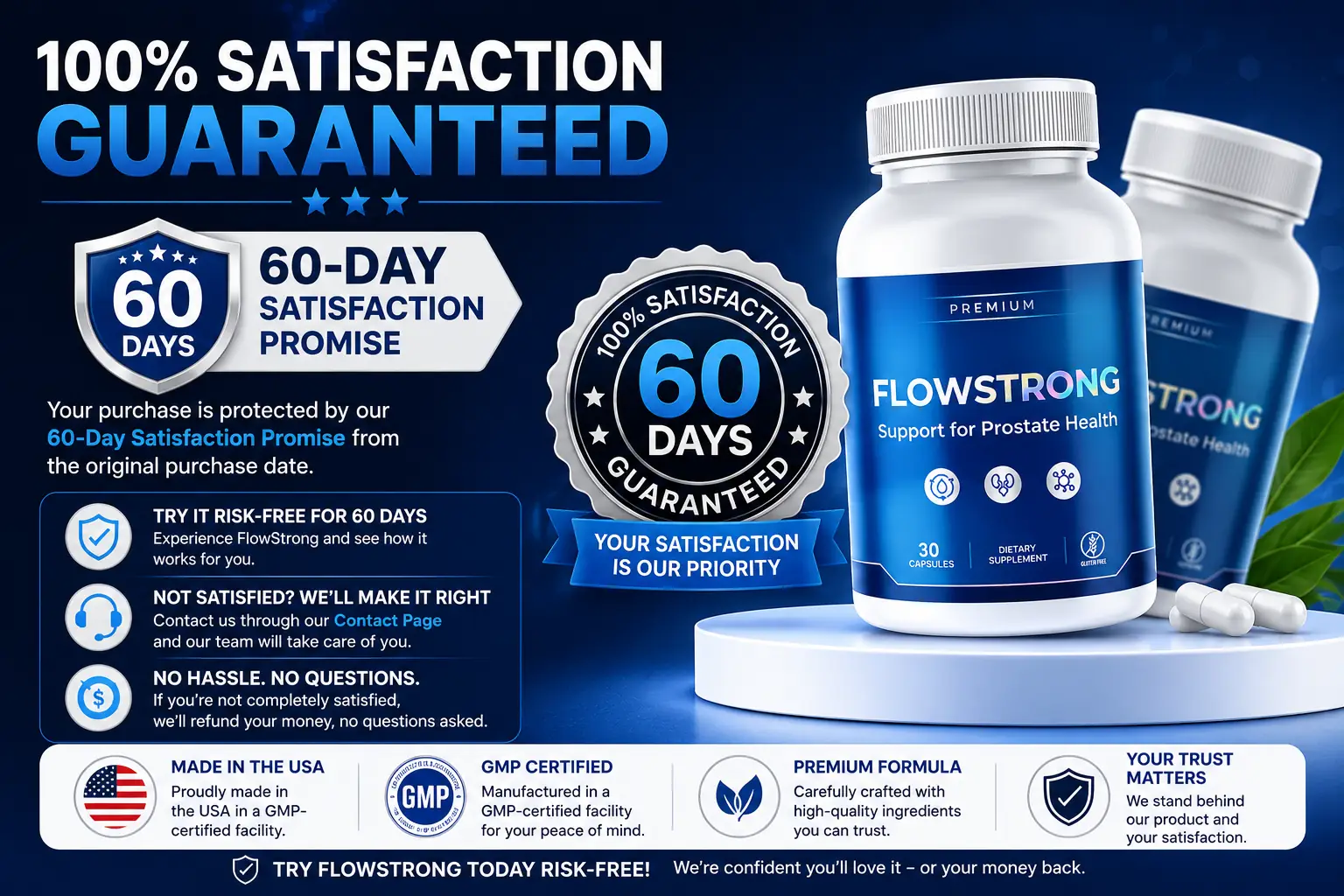 100% Satisfaction Guaranteed — 60-Day Money-Back Guarantee